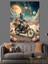Retro Motosiklet Kullanan Koala Dekoratif Kanvas - Mdf Ahşap Tablo 4