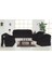 Bürümcük Kanepe Divan Koltuk Örtüsü Siyah Renk Maxi Takım 3+3+1+1 Esnek Lastıklı Çekyat Takımı Kılı 1