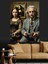 Albert Einstein ve Mona Lisa Fun Art Dekoratif Kanvas - Mdf Ahşap Tablo 3