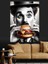 Hamburger Yiyen Charlie Chaplin Dekoratif Kanvas - Mdf Ahşap Tablo 4
