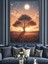 Güneş ve Büyük Ağaç Dekoratif Kanvas - Mdf Ahşap Tablo 3