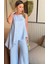 Pantalon Bluz Takım Mavi S 1