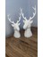 2 Li Set Geyik Figürlü Modern Dekoratif Hediyelik Biblo Kemik Beyazı 22 cm /19 cm Gizzstore Home 3