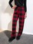 Freshness 801 Bayan Beli Lastikli Ekose Süet Tek Pijama Altı 2