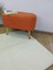 Turuncu Oval Puf , Gürgen Ahşap Ayak Taytüyü Kumaş Oval Puf Bench Sandalye 2