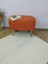 Turuncu Oval Puf , Gürgen Ahşap Ayak Taytüyü Kumaş Oval Puf Bench Sandalye 4