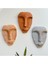 El Yapımı Taş Heykel Soyut Yüz Maske 3'li Set, Modern Beton,eskitme Taş Görünümlü Duvar Dekor 1