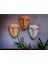 El Yapımı Taş Heykel Soyut Yüz Maske 3'li Set, Modern Beton,eskitme Taş Görünümlü Duvar Dekor 2