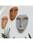 El Yapımı Taş Heykel Soyut Yüz Maske 3'li Set, Modern Beton,eskitme Taş Görünümlü Duvar Dekor 5