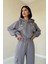 Füme Kapüşonlu Sweatshirt ve Kargo Pantolon Takım 4