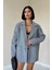 Gri Çizgili Oversize Ceket 2
