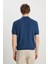 Relaxed Fit Geniş Kesim Koyu Mavi Polo Yaka Tişört 5