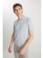 Relaxed Fit Geniş Kesim Açık Gri Polo Yaka Tişört 1