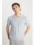 Relaxed Fit Geniş Kesim Açık Gri Polo Yaka Tişört 2