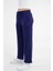 Lacivert Yüksek Bel Beli Lastikli Bağcıklı Wide Leg Basic Eşofman Alt 5