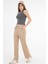 Vizon Yüksek Bel Beli Lastikli Bağcıklı Wide Leg Basic Eşofman Alt 2