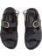 Deri Siyah Kadın Sandalet FW0FW08799 4