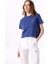 Bisiklet Yaka Baskılı Lacivert Kadın T-Shirt J5SL-TST7886 3
