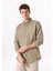 Haki Erkek Düğmeli Regular Fit %100 Keten Gömlek F5SM-GML 2767 1