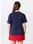 Bisiklet Yaka Baskılı Lacivert Kadın T-Shirt F5SL-TST0436 4