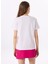 Bisiklet Yaka Baskılı Beyaz Kadın T-Shirt M5SL-TST1861 5