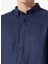 Lacivert Erkek Düğmeli Regular Fit %100 Keten Gömlek F5SM-GML 2767 4