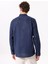 Lacivert Erkek Düğmeli Regular Fit %100 Keten Gömlek F5SM-GML 2767 5