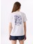 Bisiklet Yaka Baskılı Beyaz Kadın T-Shirt M5SL-TST1864 5