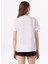Bisiklet Yaka Baskılı Beyaz Kadın T-Shirt M5SL-TST1833 4