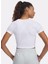 6000264-100 Ua Rival Rib Baby Tee Beyaz Yuvarlak Yaka Fitted Düz Kadın T-Shirt 2