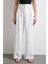 Bel Detaylı Wide Leg Pantolon Ekru 4