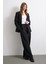 Bel Detaylı Wide Leg Pantolon Siyah 3