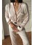 Ipek Saten Pijama Çizgili Xl - Ekru 1