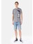 Regular Fit Orta Bel Erkek İndigo Jean Şort 1
