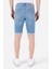 Slim Fit Düşük Bel Erkek İndigo Jean Şort 2
