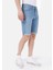 Slim Fit Düşük Bel Erkek İndigo Jean Şort 4