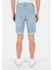 Slim Fit Düşük Bel Erkek İndigo Jean Şort 2