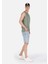 Straight Fit Düşük Bel Erkek Açik İndigo Jean Şort 3