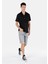Regular Fit Orta Bel Erkek Gri Jean Şort 3