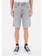 Regular Fit Orta Bel Erkek Gri Jean Şort 4