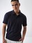 Erkek Lacivert Slim Fit Pamuklu Polo Yaka Basic Tişört 1
