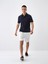 Erkek Lacivert Slim Fit Pamuklu Polo Yaka Basic Tişört 4