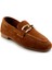 Taba Süet Deri Kadın Loafer Ayakkabı K01763071002 2
