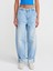 71806 Paçası Kıvrık Denim Balon Pantolon-Mavi 4