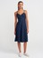 90549 Askılı Denim Midi Elbise-Lacivert 1