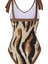 Weırsoın Leopar Baskı V Yaka Tek Parçalı Mayo Kadın Iki Parçalı Plaj Elbisesi Bikini (Yurt Dışından) 2