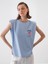 Kadın Mavi Regular Fit Pamuklu Bluz 1