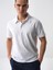Erkek Beyaz Slim Fit Pamuklu Polo Yaka Basic Tişört 3