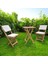 Katlanır Ahşap Bistro Set Bahçe Masa Seti Minder Hediyeli 50*50 1