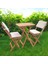 Katlanır Ahşap Bistro Set Bahçe Masa Seti Minder Hediyeli 50*50 2